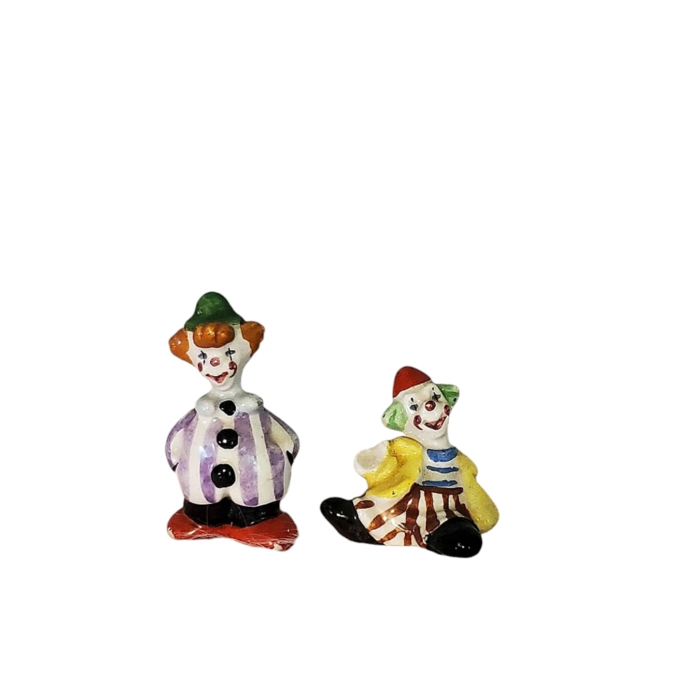 Vintage mini clown figurines